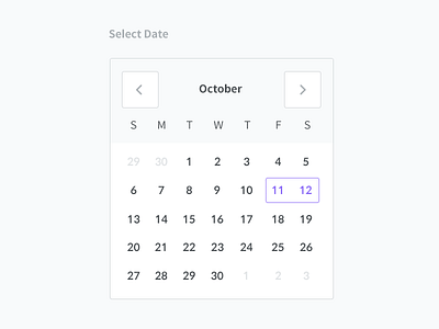 Inline calendar UI