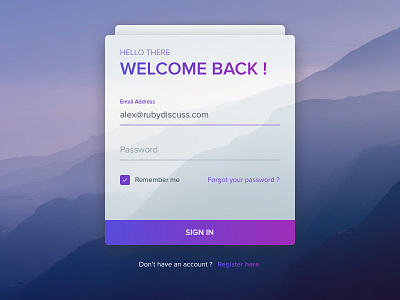 Sign In Form Daily UI 001 by Nam Tran on Dribbble