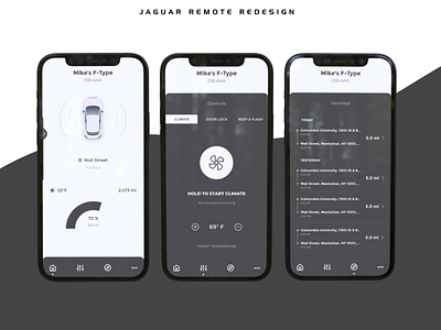 Jaguar Remote APP Redesign app app redesign branding design figma graphic design jaguar remote ui ux