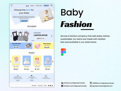 Landing Page of Baby Clothes Shop design dribbble landing page newbie uitrend uiux userinterface webdesign
