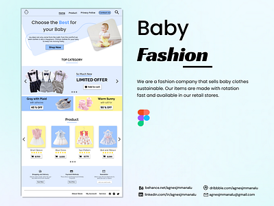 Landing Page of Baby Clothes Shop