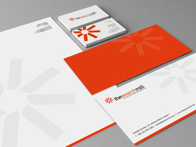 Stationary Package branding clean identity minimalist orange stationary