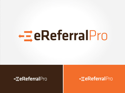 eReferralPro Branding brand identity branding brown logo orange