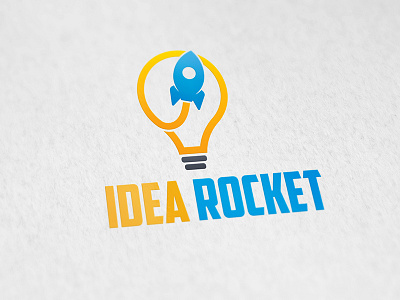 Idea Rocket brainstorm bulb creative rocket idea logo innovation launch light rocket logo start up web rocket