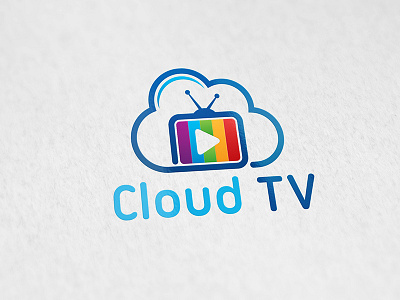 Cloud TV Logo broadcast cloud tv entertainment fun media multimedia online tv sky tv logo