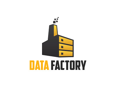 Data Factory Logo bits cloud server data factory pixel server storage