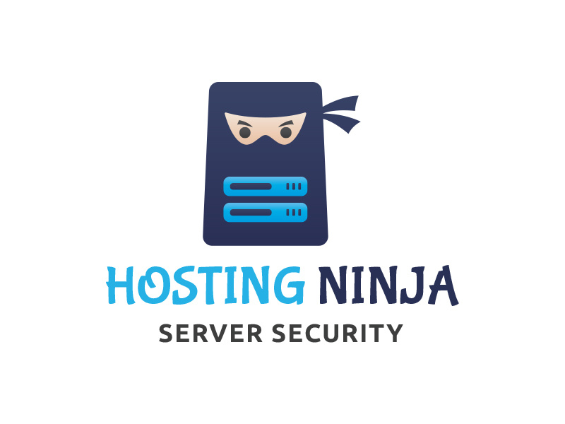 Ninja Hosting Logo server security branding warrior safety security date server hosting logo ninja logo