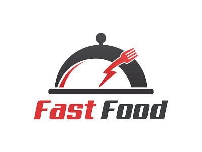 Fast Food Logo bistro fast food food delivery food logo fork hotel quick