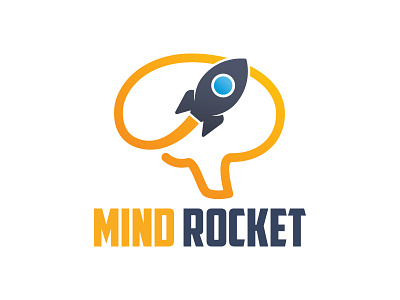 Mind Rocket Logo brain creative genius idea mind logo mind rocket rocket logo