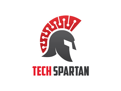 Tech Spartan Logo digital helmet security spartan logo tech technology warrior