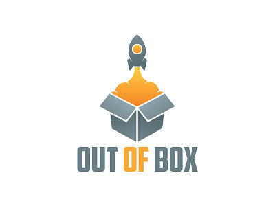 Out Of Box Logo box logo creative idea innovative out of box rocket studio