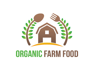 Organic Farm Logo farm farm house farm logo food fork fresh green organic spoon