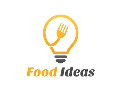 Food Ideas Logo bulb delicious food app food lab food logo fork hotel idea logo restaurant tasty