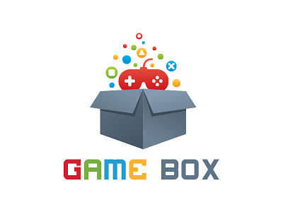 Game Box Logo box logo creative entertainment fun game box game console game logo game store game studio playstation xbox