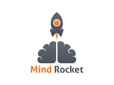 Mind Rocket Logo brain logo creative genius mind rocket launch rocket logo space