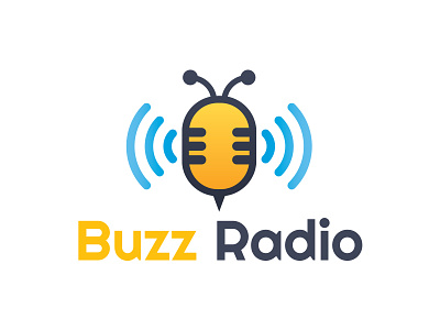 Bee Radio Logo audio bee bee logo buzz logo creative mic music radio songs sound studio