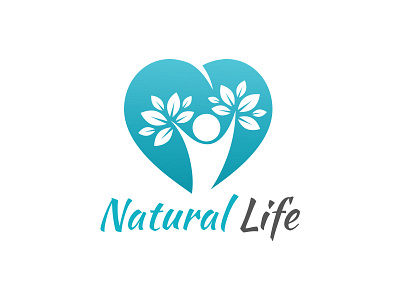 Natural Life Logo active eco life fitness gym health care heart human love