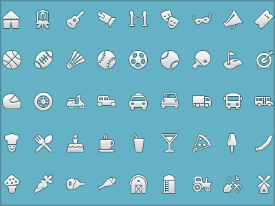 Chromium Icons chromium entertainment farming food icons pictogram pixel perfect sports transportation