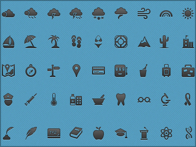 Carbon black icons black carbon education holiday icons medical pictogram travel weather