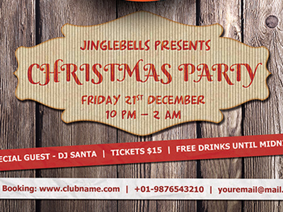 Christmas Party flyer holiday party santa winter party xmas party