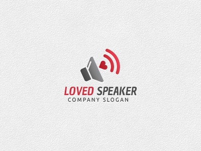 Loved Speaker audio heart heart logo loud speaker love love logo loved speaker loved speaker logo sound speaker logo
