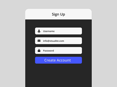 Visualist Sign Up 001 app daily ui interface sign up ui ux visualist