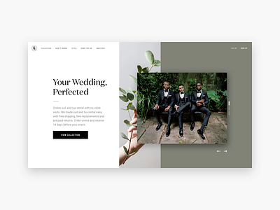 Generation Tux Homepage Concept after effects animation formalwear homepage principle sketch