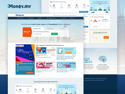 iMoney - Landing page credit card financial financial comparison fintech imoney insurance loan screen