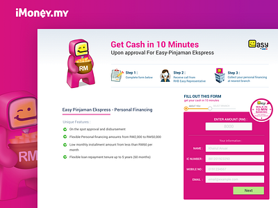 iMoney - Easy Rhb Campaign campaign design easyrhb financial fintech form illustration lead screen