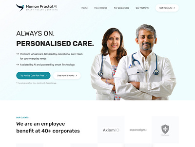 Healthcare & Medical Landing Page app design graphic design illustration typography ui vector