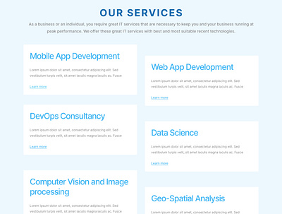 Home Page - Our Services design graphic design ui