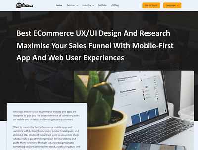Uxlicious Home Page branding graphic design ui