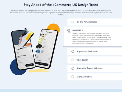 ecommerce UX Design Trend section