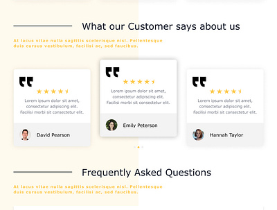Home Page - Testimonials typography ui ux vector
