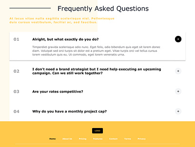 Home Page - FAQ section design faq ui ux website