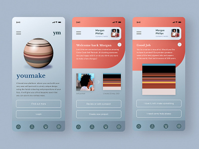 "YouMake"- Colour Code Portrait generator Concept UI & UX 3d app design mobile design ui ux