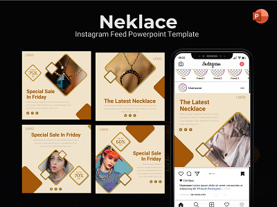 Instagram Feed Neklace branding creative design fashion graphic presentation presentation layout presentation template presentations