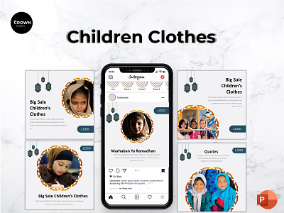 Instagaram Feed Template - Children Clothes branding creative design graphic instagram feed instagram template powerpoint