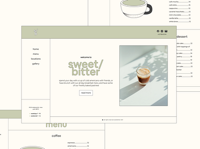 Cafe Web design UI cafe design illustration logo minimalist minimalist design ui ui ux web design