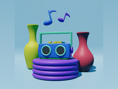 Enjoy The Music! 3d animation design illustration music radio
