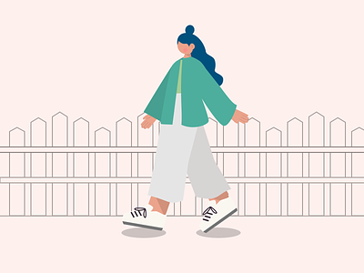 Walk Alone app design figma flat illustration ui vector