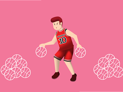 Hello dribbble! dribbble figma graphic design hanamichi illustration sakuragi sakuragi hanamichi slam dunk