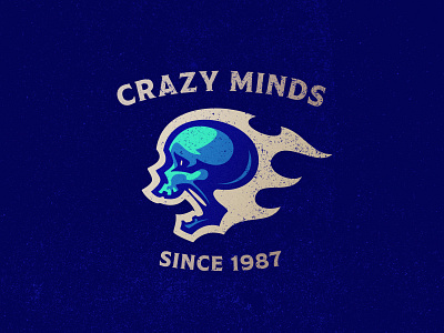Crazy Minds badge branding dlanid esports gaming icon illustration logo mascot reaper skull sports symbol