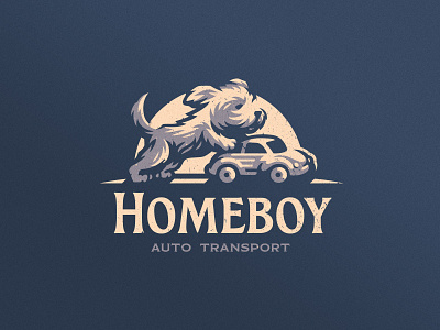 Homeboy Auto Transport badge branding car delivery dlanid dog icon identity logo logotype mark mascot puppy transport