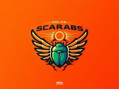 Solar Scarabs badge branding bug design dlanid esports gaming icon identity illustration logo logotype mascot minimal scarab smite sports