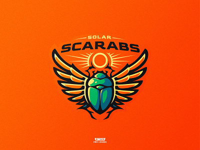 Solar Scarabs badge branding bug design dlanid esports gaming icon identity illustration logo logotype mascot minimal scarab smite sports