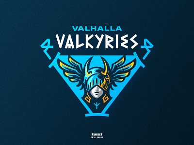 Valhalla Valkyries badge branding dlanid esports icon identity logo logotype mascot nordic simple smite sports valhalla valkyr