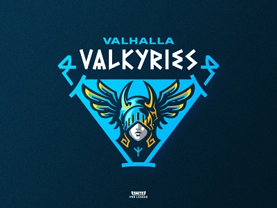 Valhalla Valkyries badge branding dlanid esports icon identity logo logotype mascot nordic simple smite sports valhalla valkyr