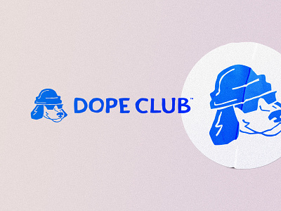 Dope Club animal apparel badge branding clothing cool design dog dope hat icon identity illustration logo logotype mascot retro simple sunglasses vintage