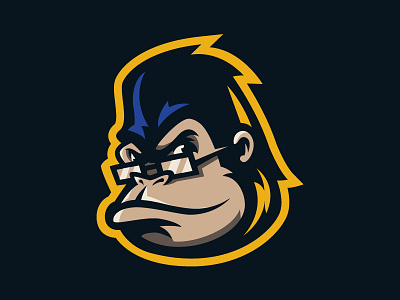 Kong business glasses gorilla logo mascot sports